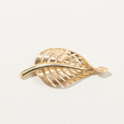 14k Yellow Gold Leaf Brooch