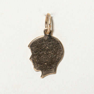 10k Yellow Gold Profile Head Charm |