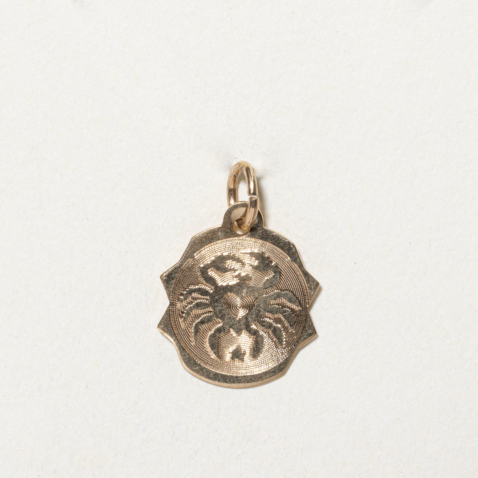 Pendentif en or jaune 10 carats affichant le signe du Cancer | 