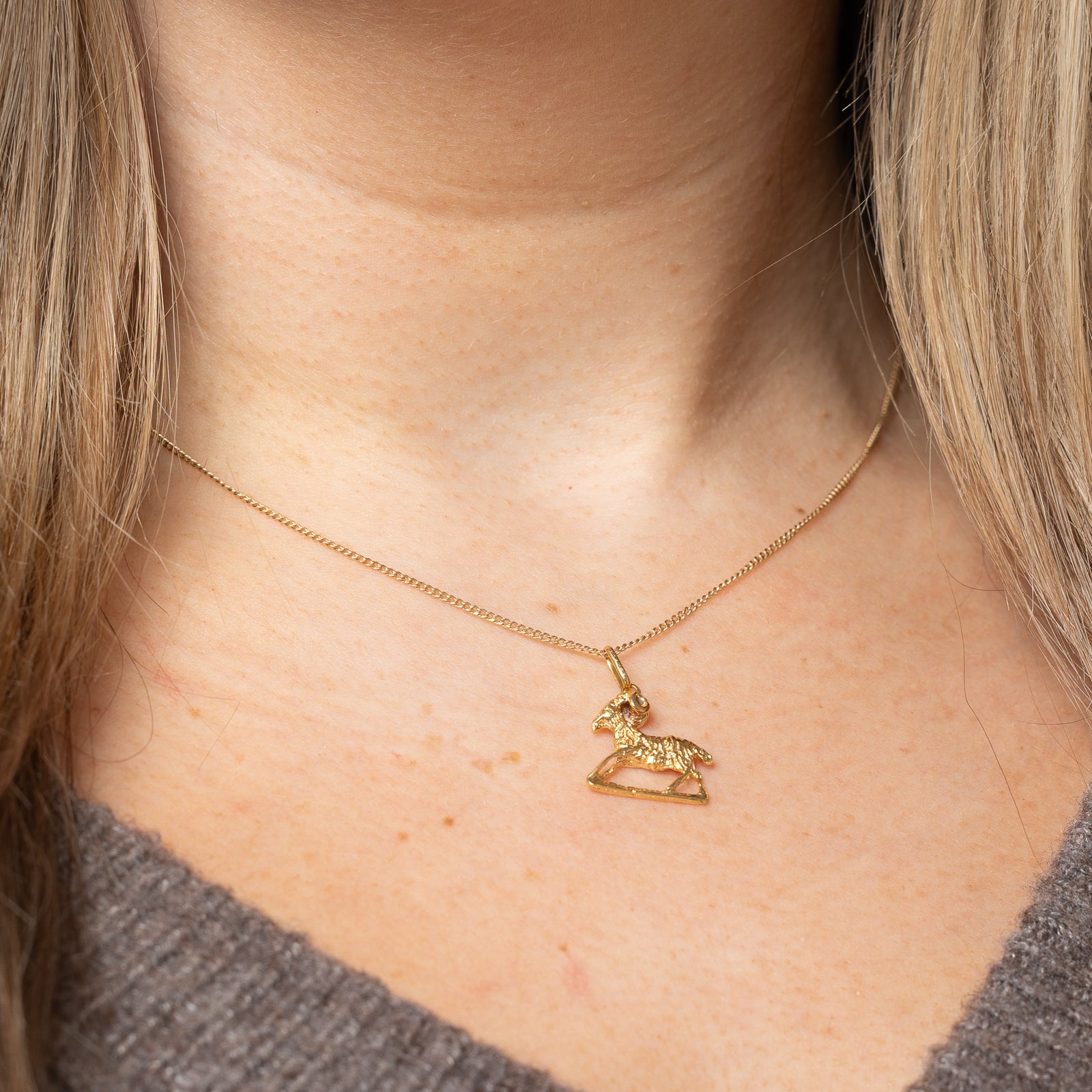 18k Yellow Gold Goat Charm |