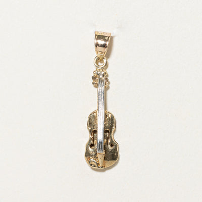 14k Yellow Gold Violin Pendant |