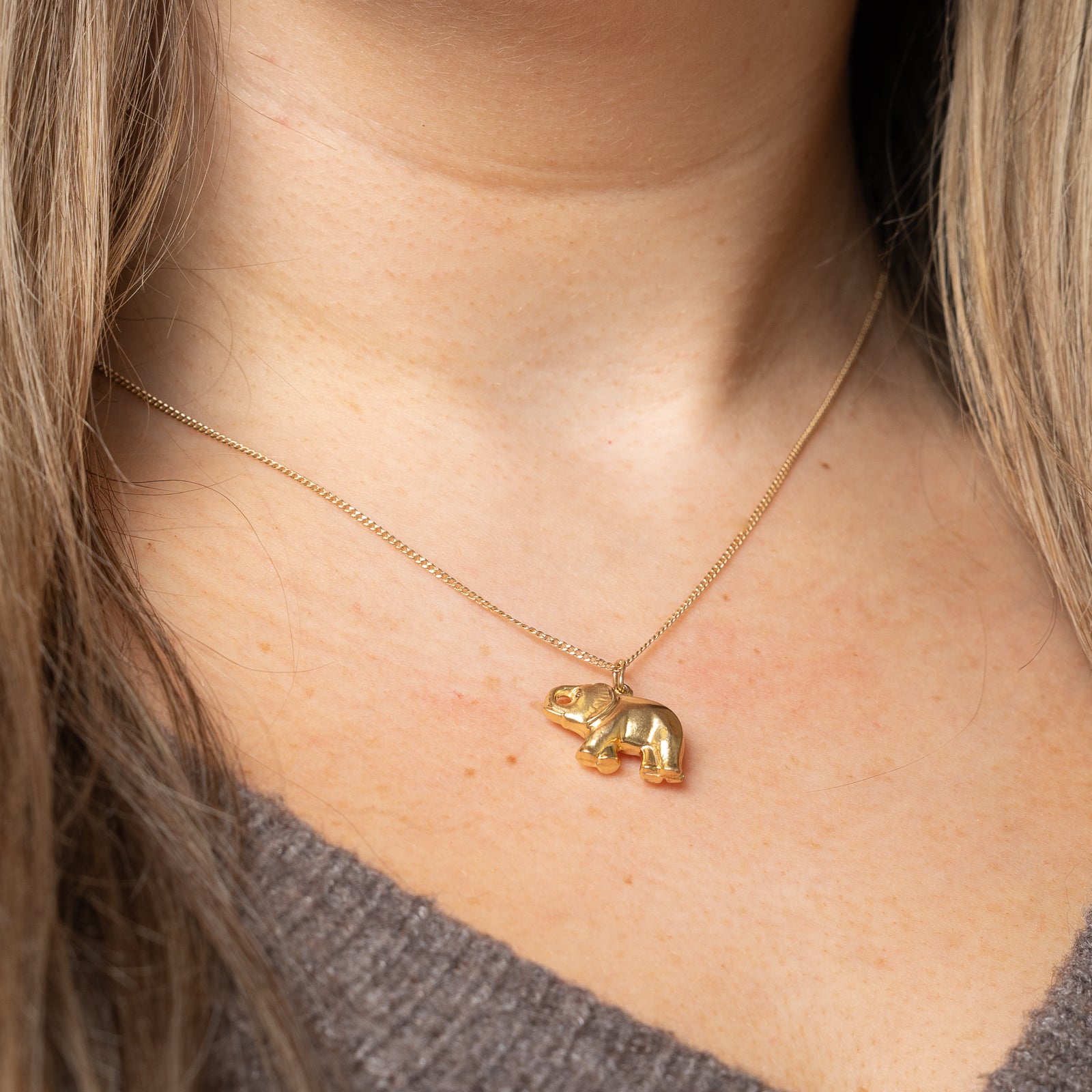 Breloque éléphant en or jaune 10 carats | 
