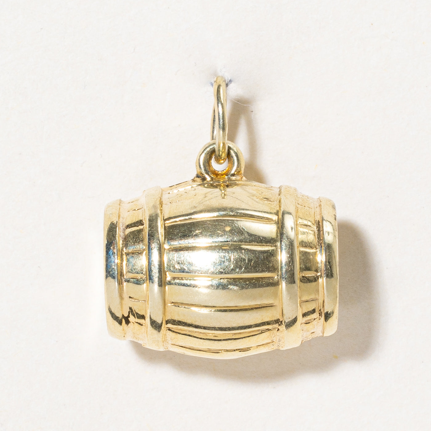 14k Yellow Gold Barrel Charm