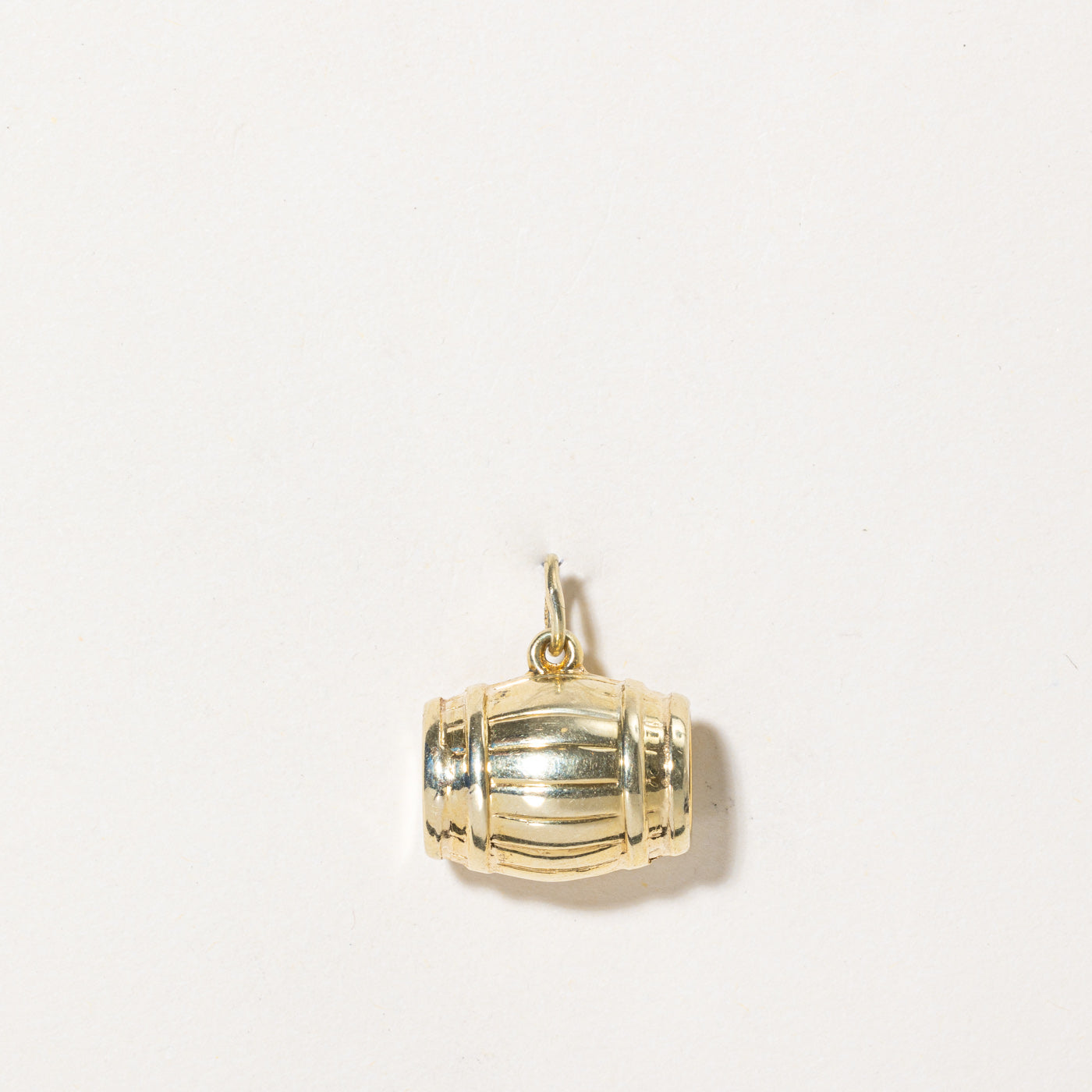 14k Yellow Gold Barrel Charm