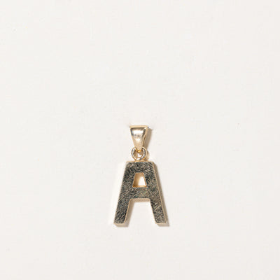 14k Yellow Gold 'A' Initial Pendant