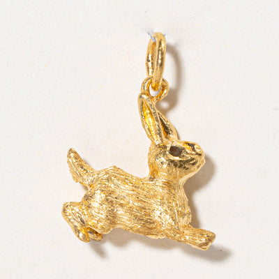 24k Yellow Gold Rabbit Charm