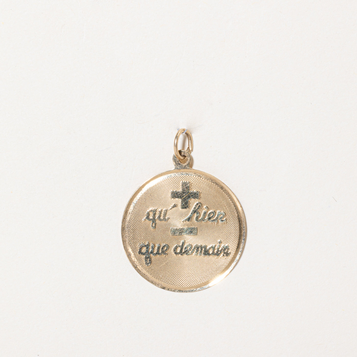 14k Yellow Gold "qu’hier que demain" Pendant