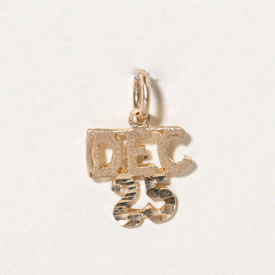 10k Yellow Gold 'Dec 25' Charm