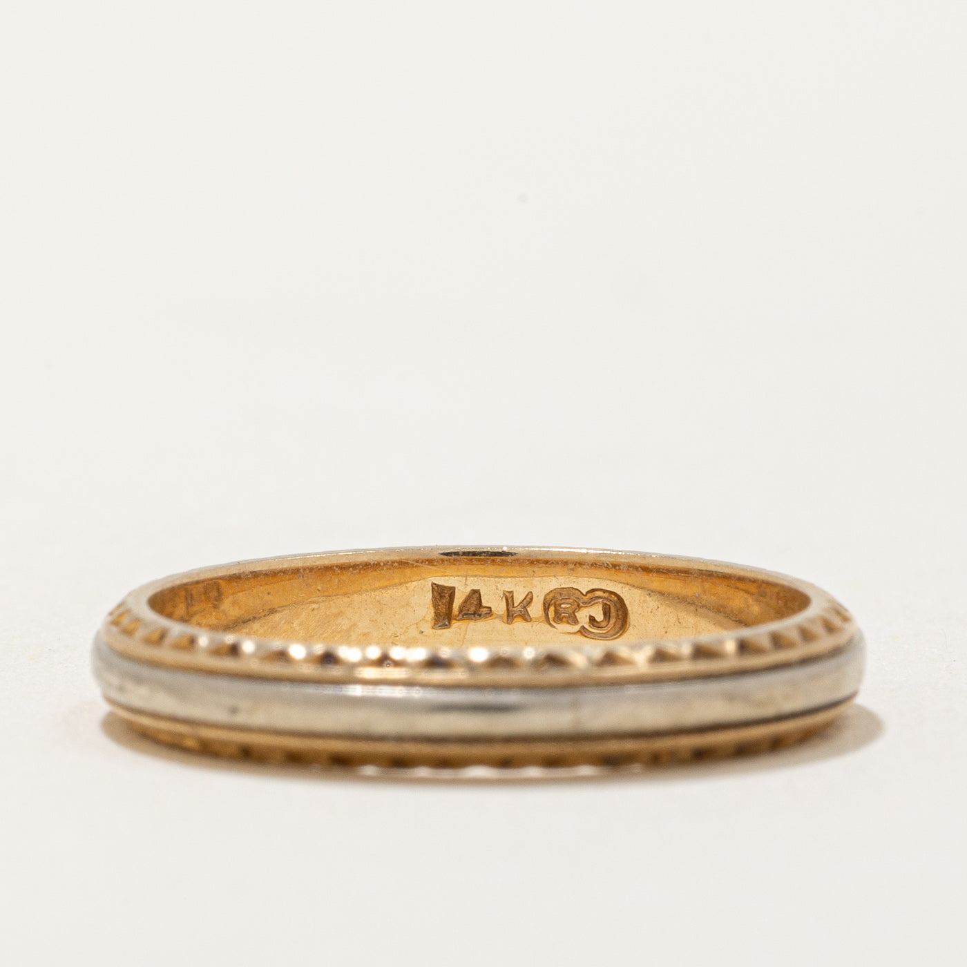 Bague bicolore en or 14 carats | Taille 6,5 | 