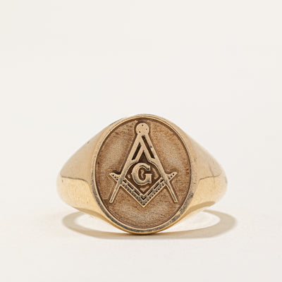 14k Yellow Gold Free Masons Ring | SZ 9.75 |