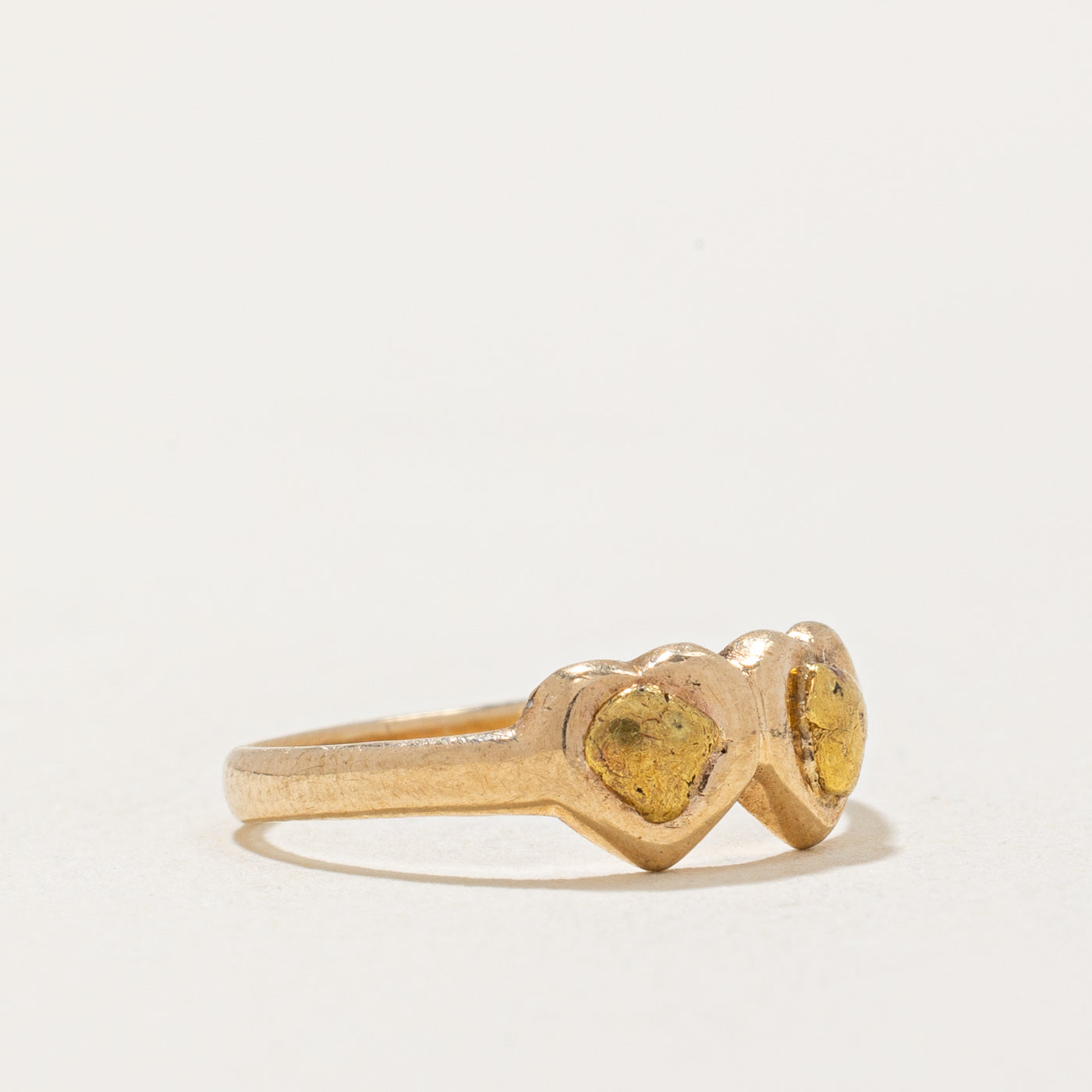 10k Yellow Gold Heart & Nugget Ring | SZ 2.25 |