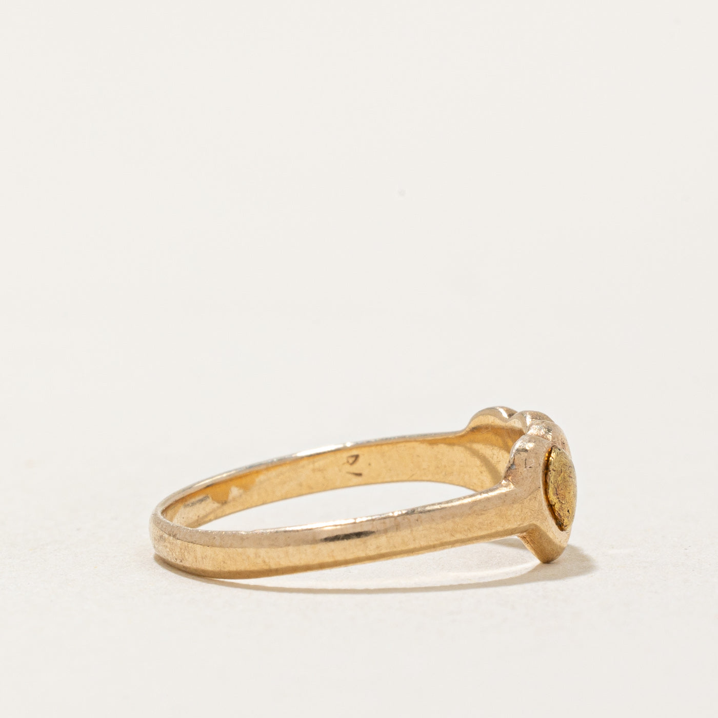 10k Yellow Gold Heart & Nugget Ring | SZ 2.25 |