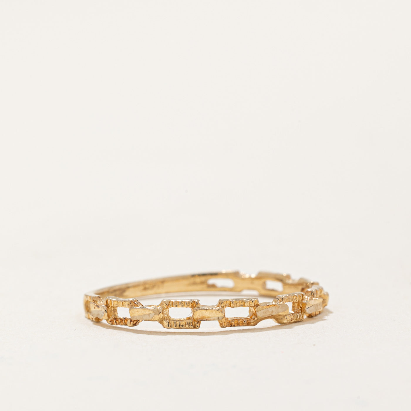 Bague à maillons en or jaune 10 carats | Taille 6,25 | 