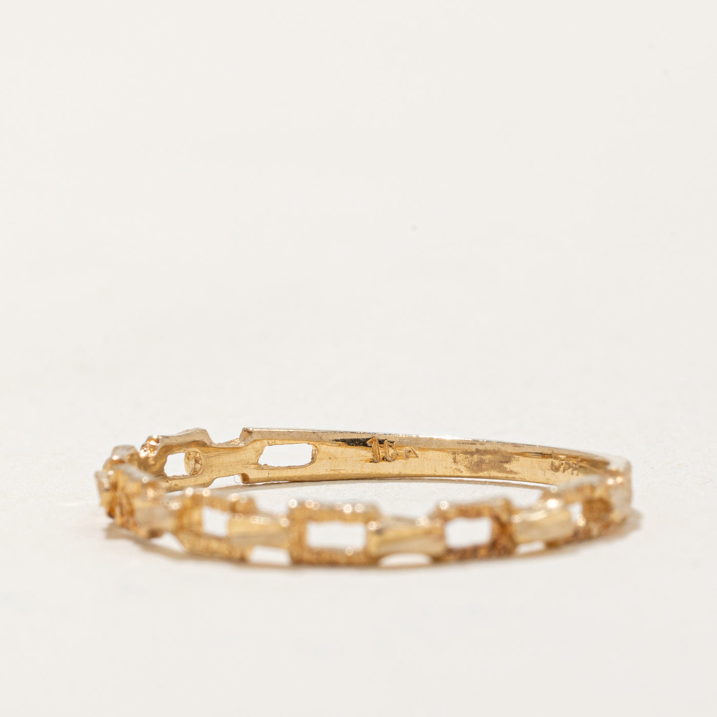 Bague à maillons en or jaune 10 carats | Taille 6,25 | 