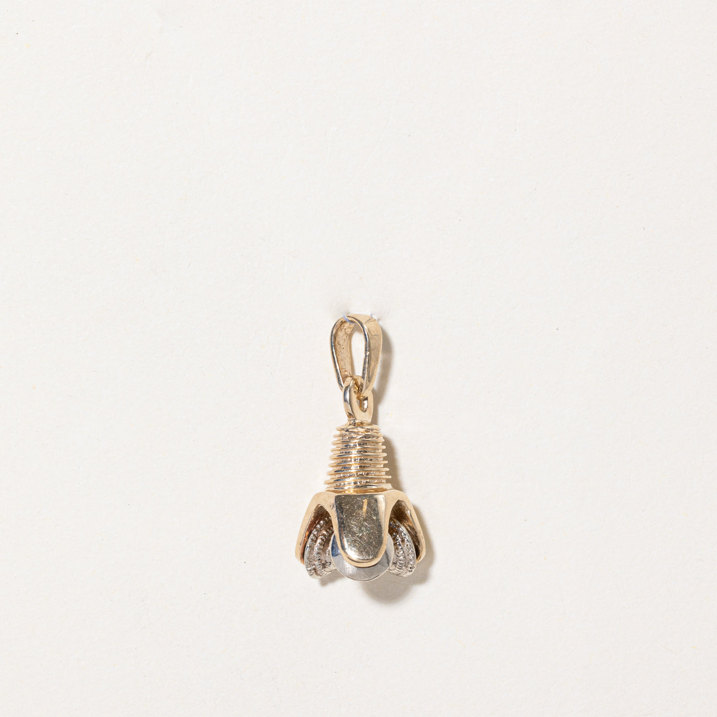 14k Two Tone Gold Drill Bit Charm
