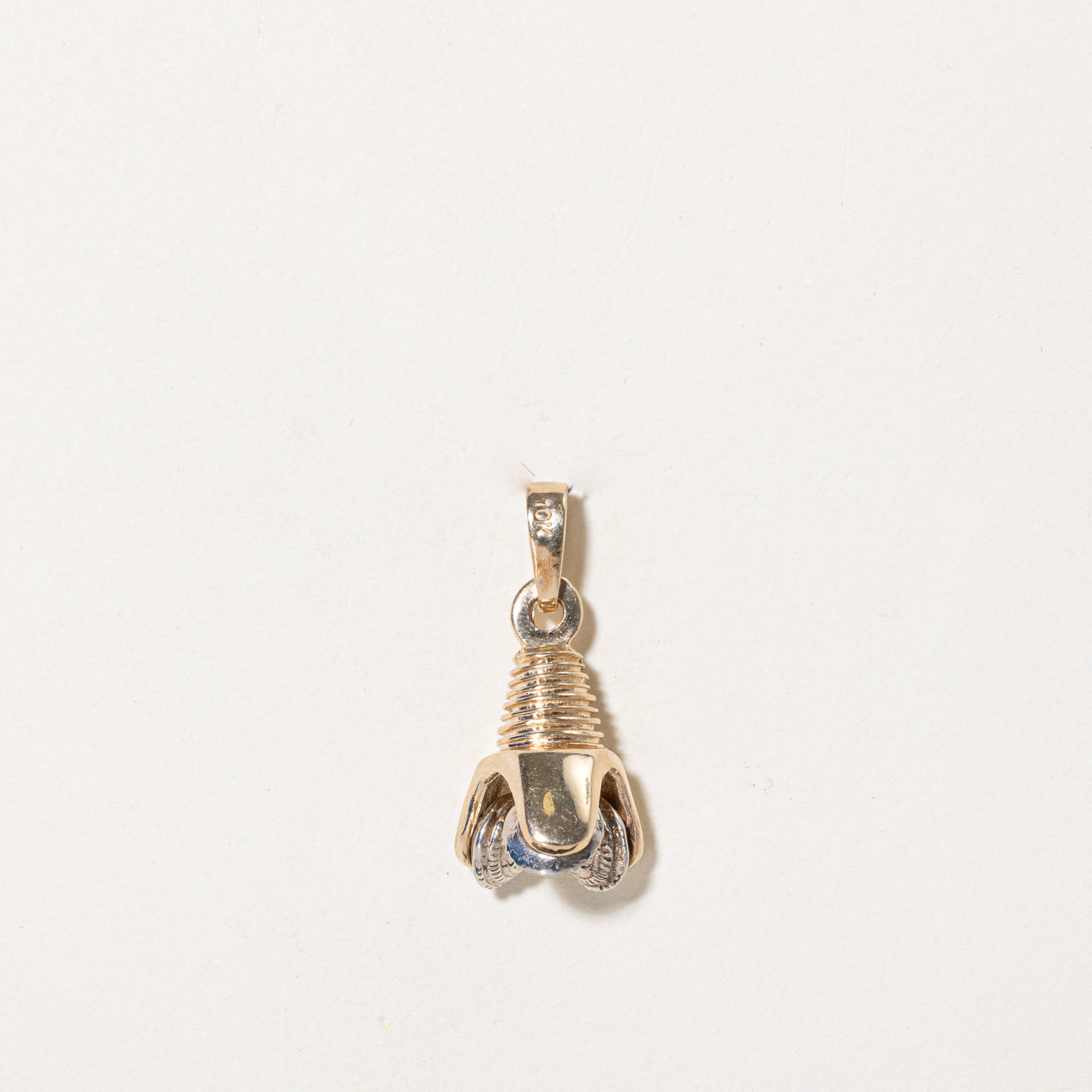 14k Two Tone Gold Drill Bit Charm