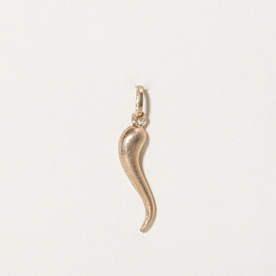 14k Yellow Gold Cornicello Charm