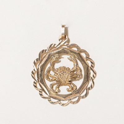 10k Yellow Gold Cancer Zodiac Pendant