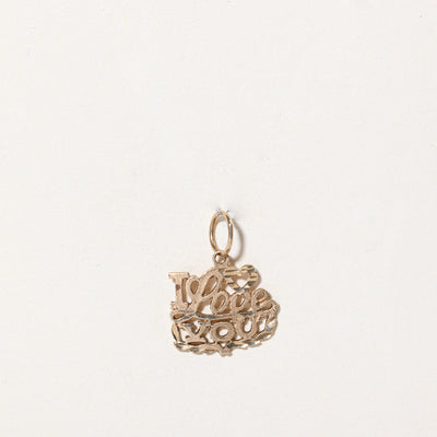 10k Yellow Gold 'I Love You' Charm