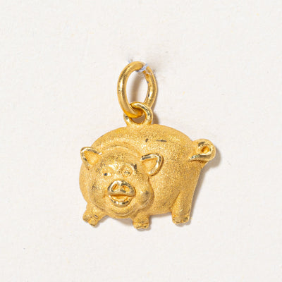 24k Yellow Gold Pig Charm