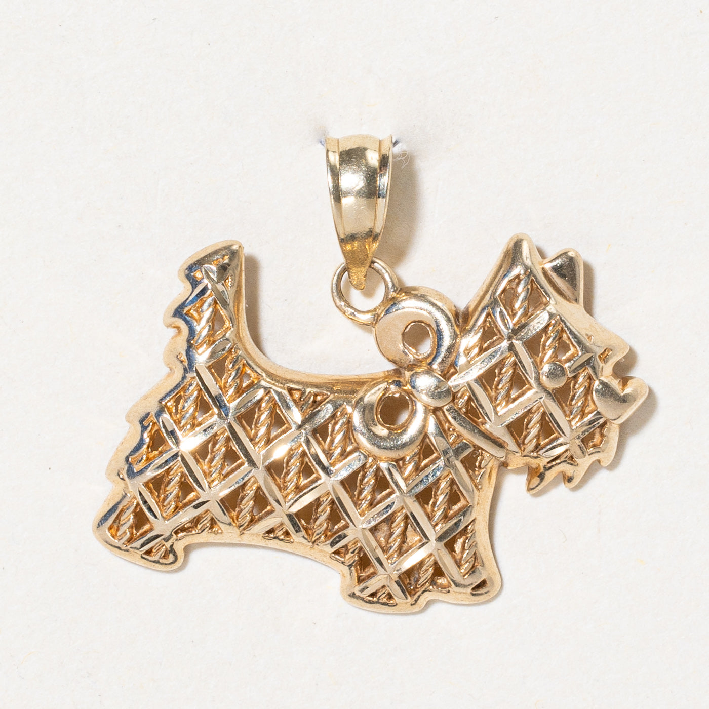 Pendentif West Highland Terrier en or jaune 18 carats 