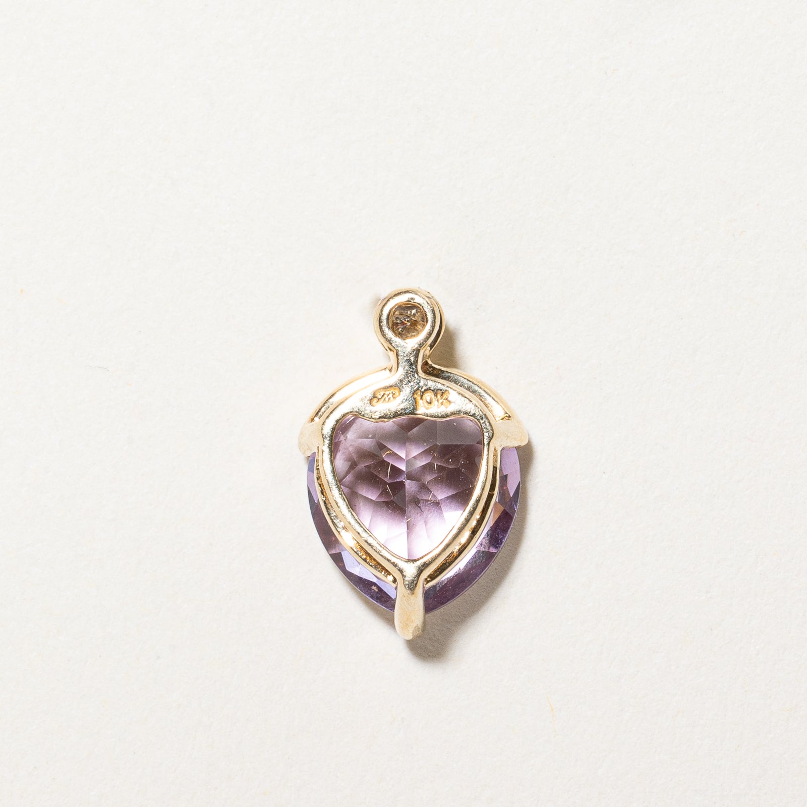 Trilliant Cut Amethyst & Diamond Pendant | 2.60ct, 0.01ct |