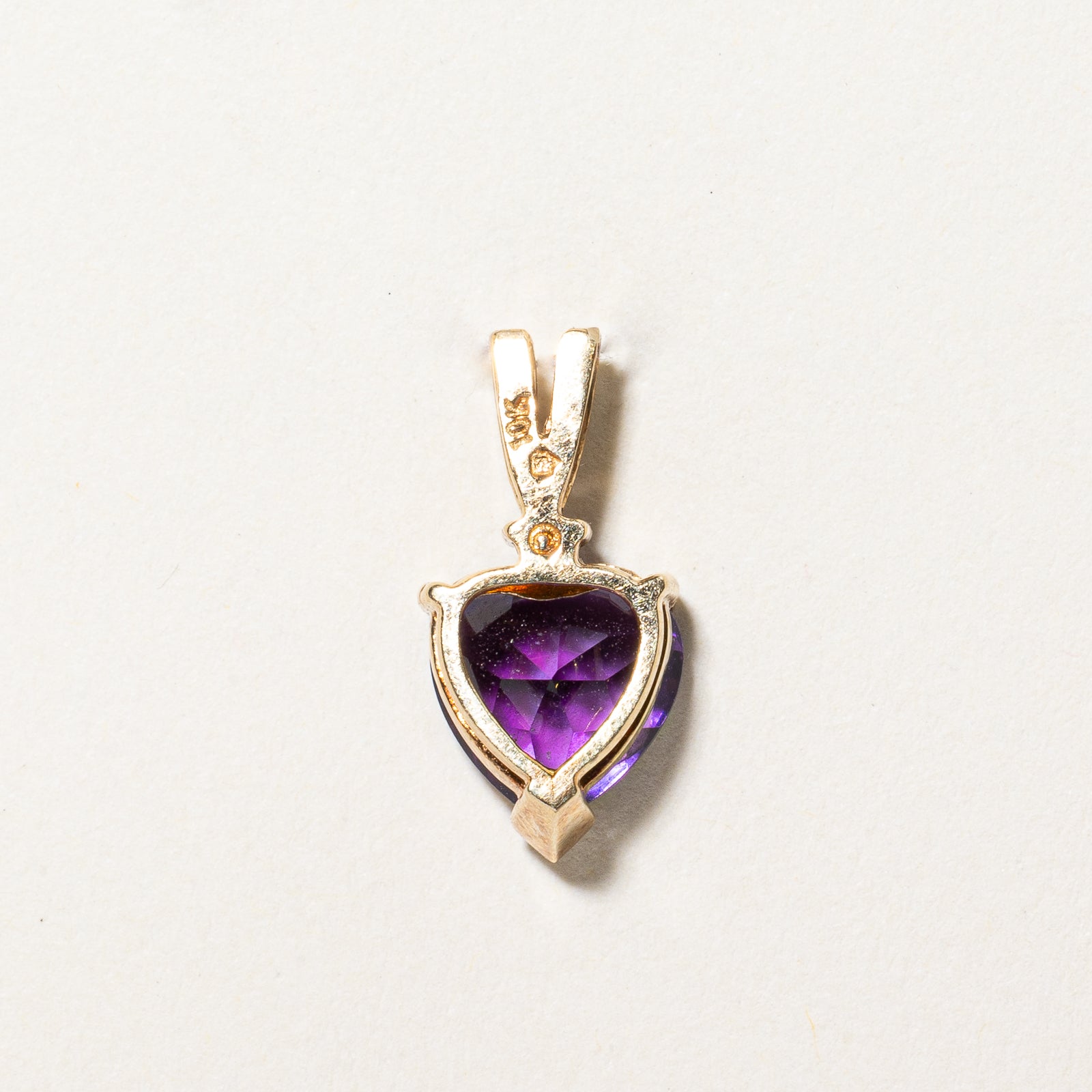 Heart Cut Amethyst & Diamond Pendant | 1.30ct, 0.01ct |