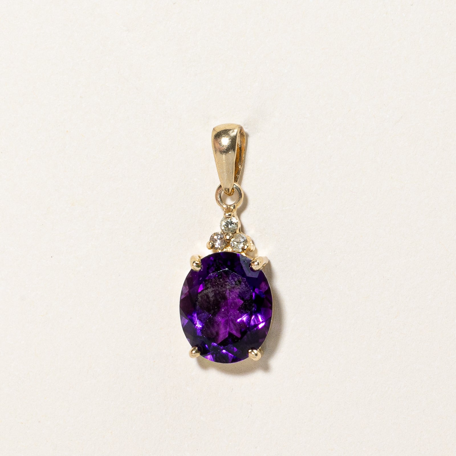 Amethyst & Diamond Pendant | 4.50ct, 0.09ctw |