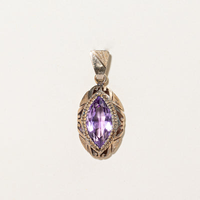 Marquise Cut Amethyst Ornate Pendant | 5.00ct |
