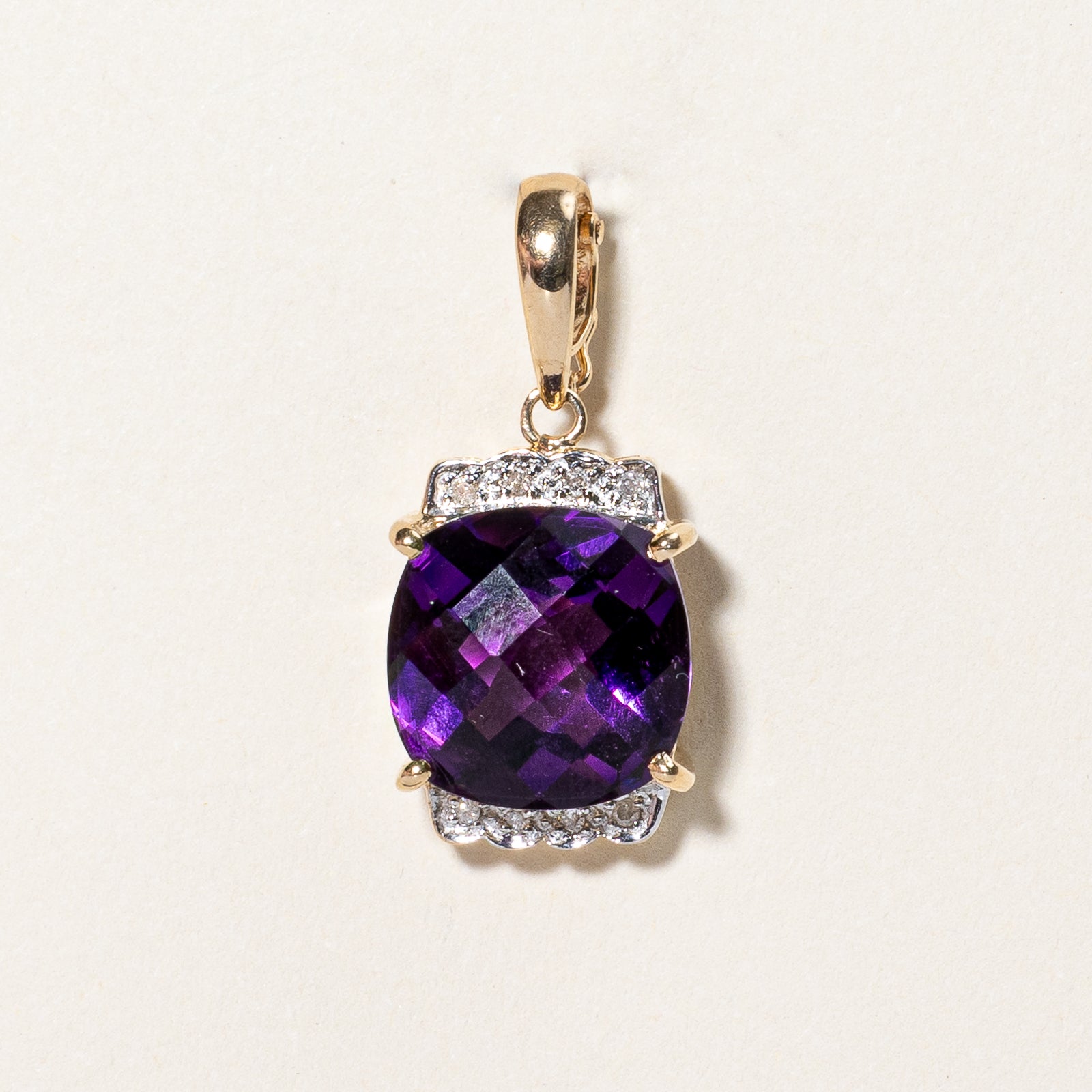 Amethyst & Diamond Pendant | 6.50ct, 0.05ctw |