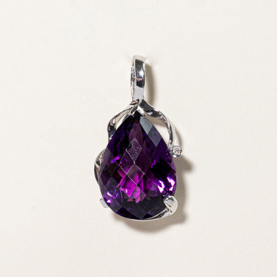Amethyst & Diamond Pendant | 26.00ct, 0.005ct |