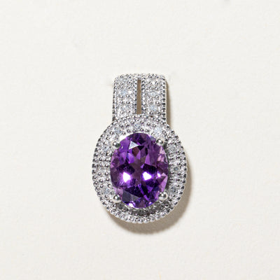 Amethyst & Diamond Halo Pendant | 1.70ct, 0.08ctw |