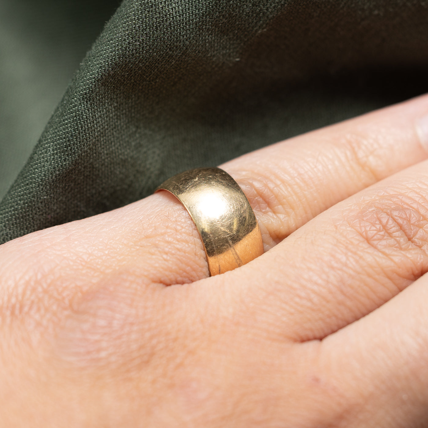 Bague de cigare en or jaune 10 carats | 8,8 mm | Taille 5,75