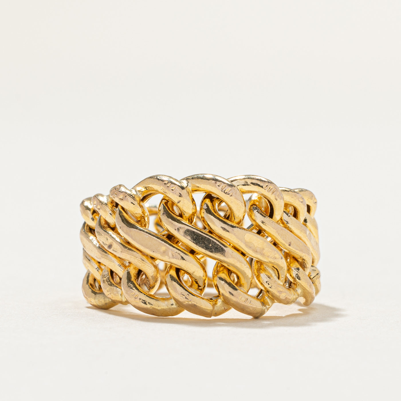 Vintage 14K Yellow Gold Chain Link Band | 13.0mm | SZ 6