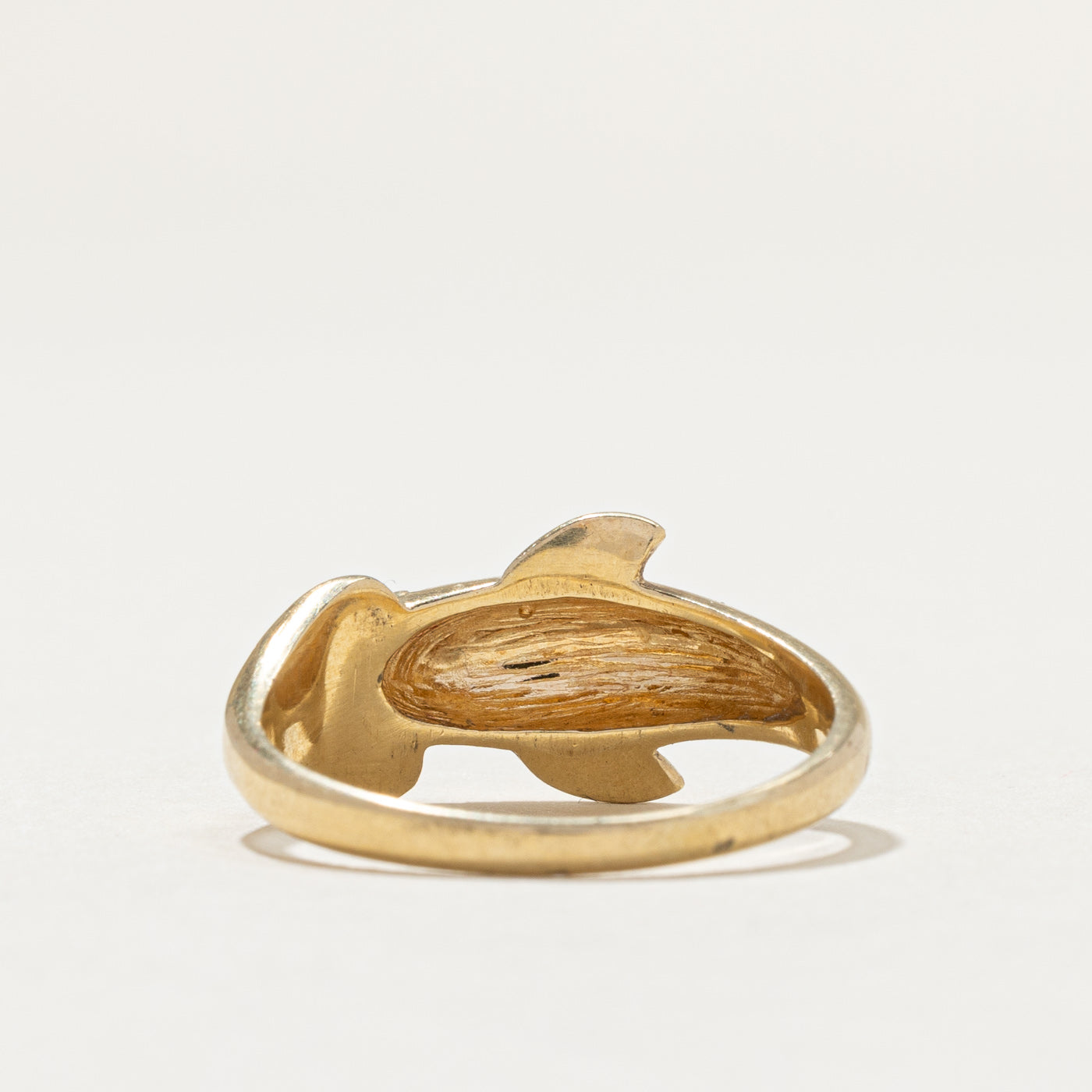 14K Yellow Gold Dolphin Tapered Ring | SZ 7.25