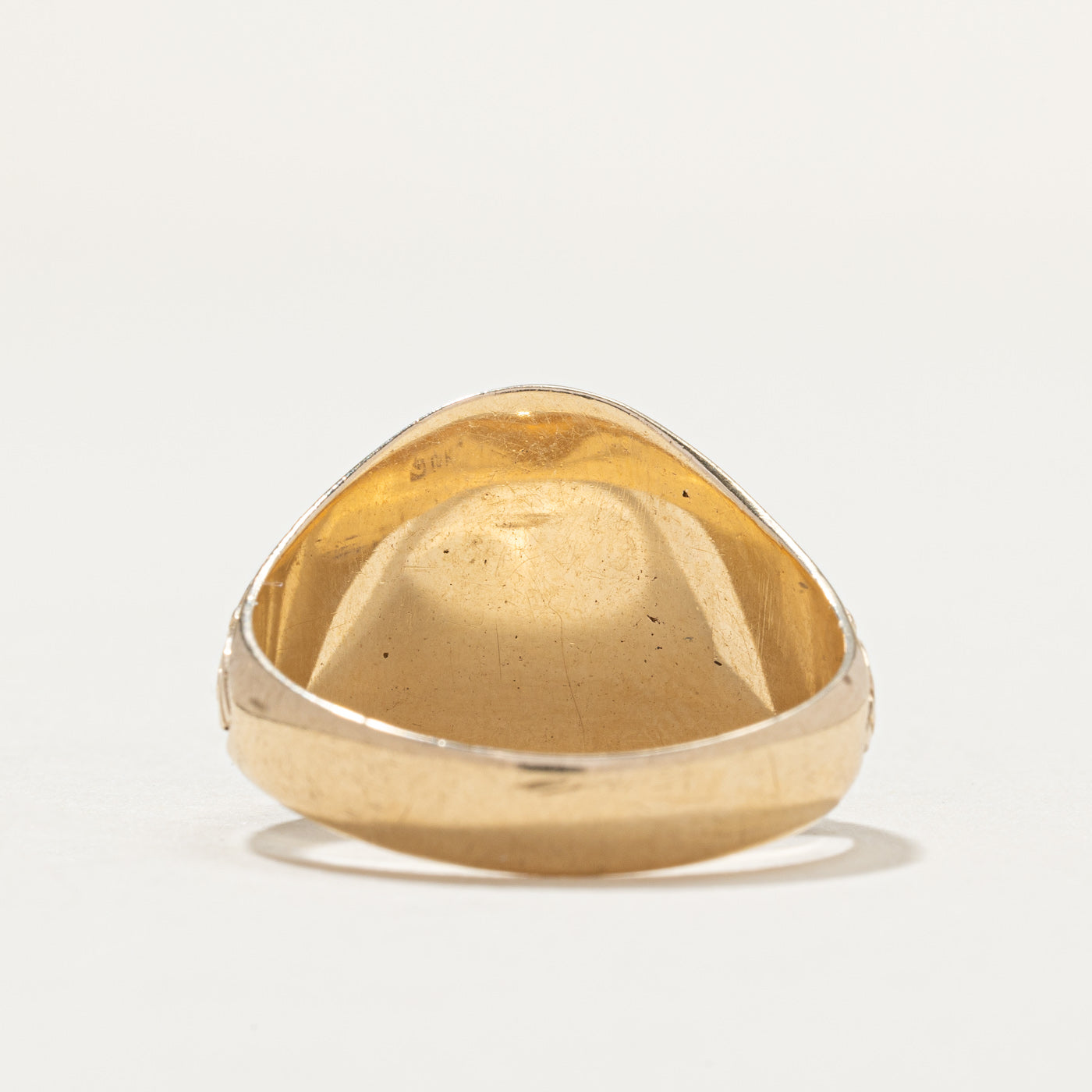 Vintage 10K Yellow Gold "FK" Initial Signet Ring | SZ 11.25