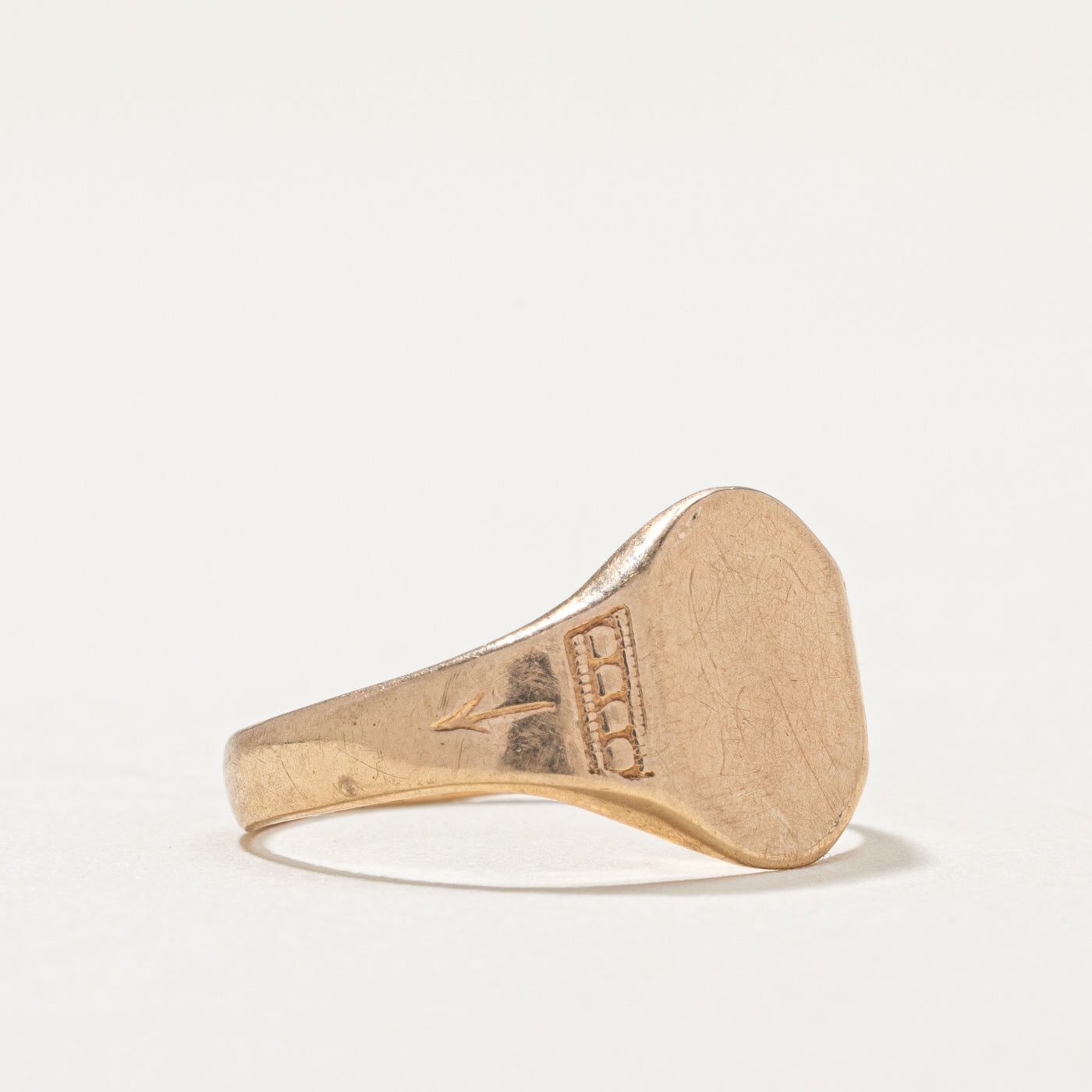 Bague chevalière vintage en or jaune 10 carats | Taille 3,75