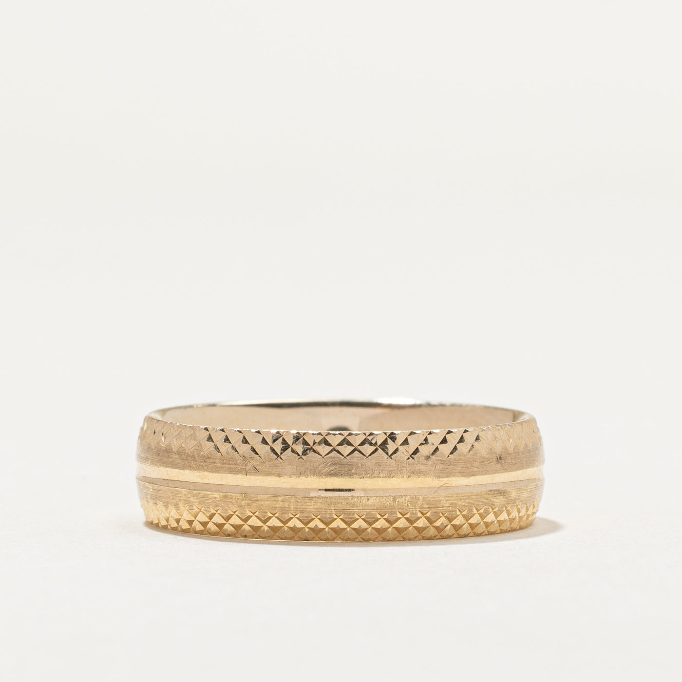 10K Yellow Gold Diamond Cut Band | 6.1mm | SZ 10