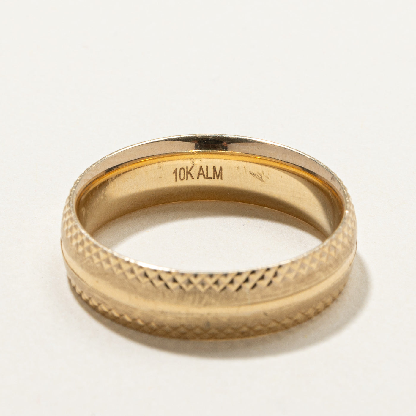 10K Yellow Gold Diamond Cut Band | 6.1mm | SZ 10