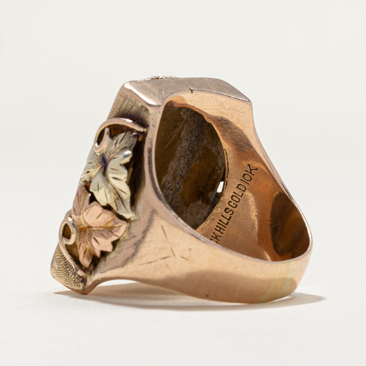 'Black Hills Gold' 10k Leafy Vine Motif Cocktail Ring | SZ 11 |