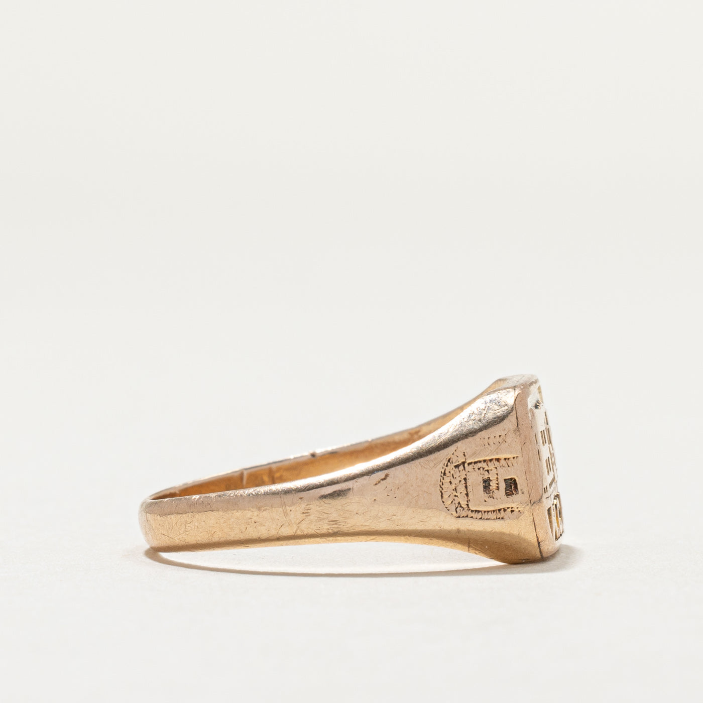 Vintage 10K Yellow Gold "K.C.A. 1955" Signet Ring | SZ 10