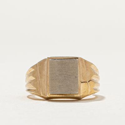 Vintage 10K Yellow Gold Rectangle Signet Ring | SZ 8.5