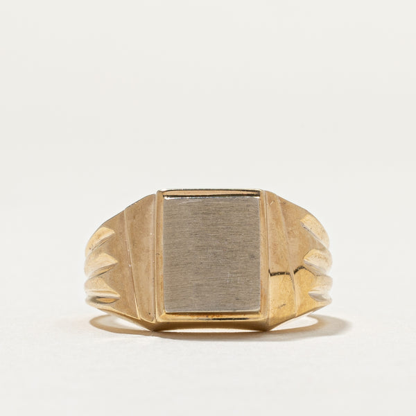 Vintage 10K Yellow Gold Rectangle Signet Ring | SZ 8.5