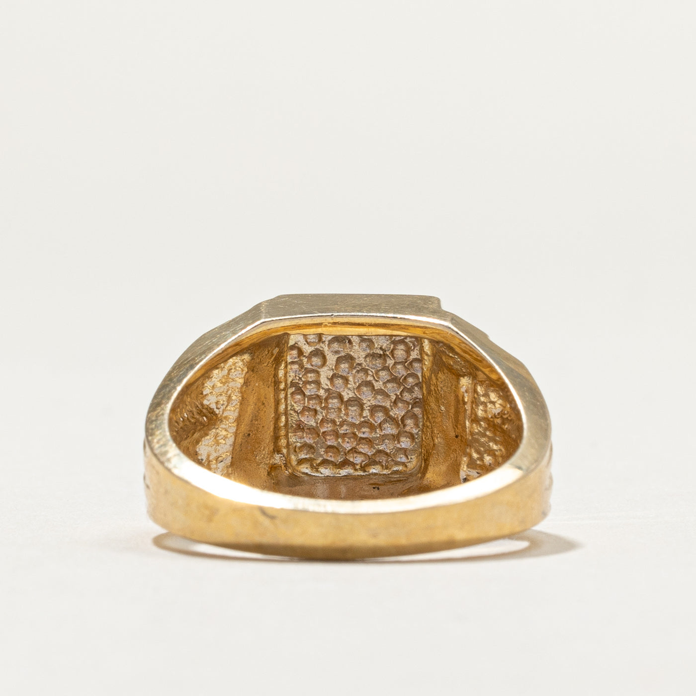 Vintage 10K Yellow Gold Rectangle Signet Ring | SZ 8.5