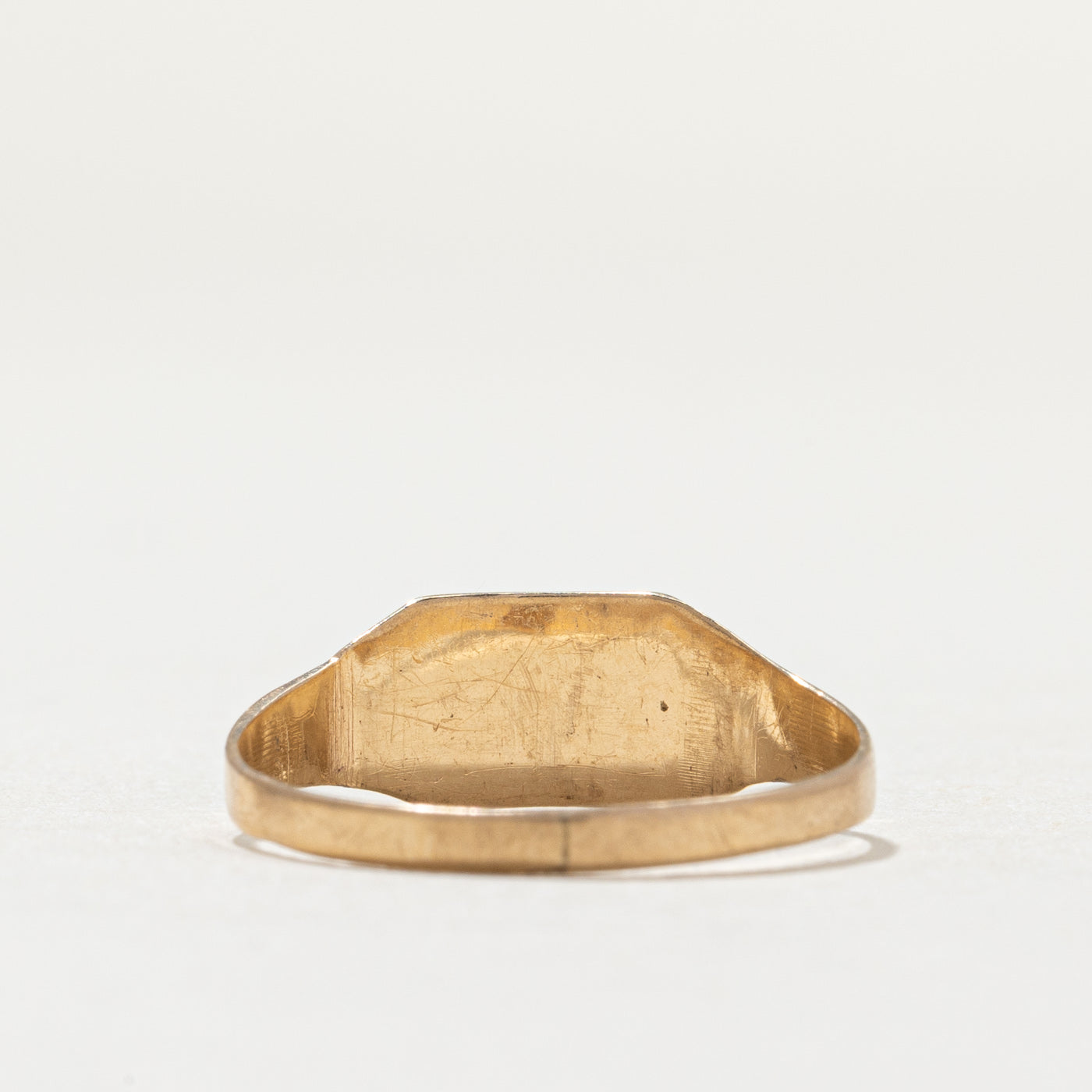 Bague chevalière vintage en or jaune 10 carats avec initiale « MS » | Taille 6,25