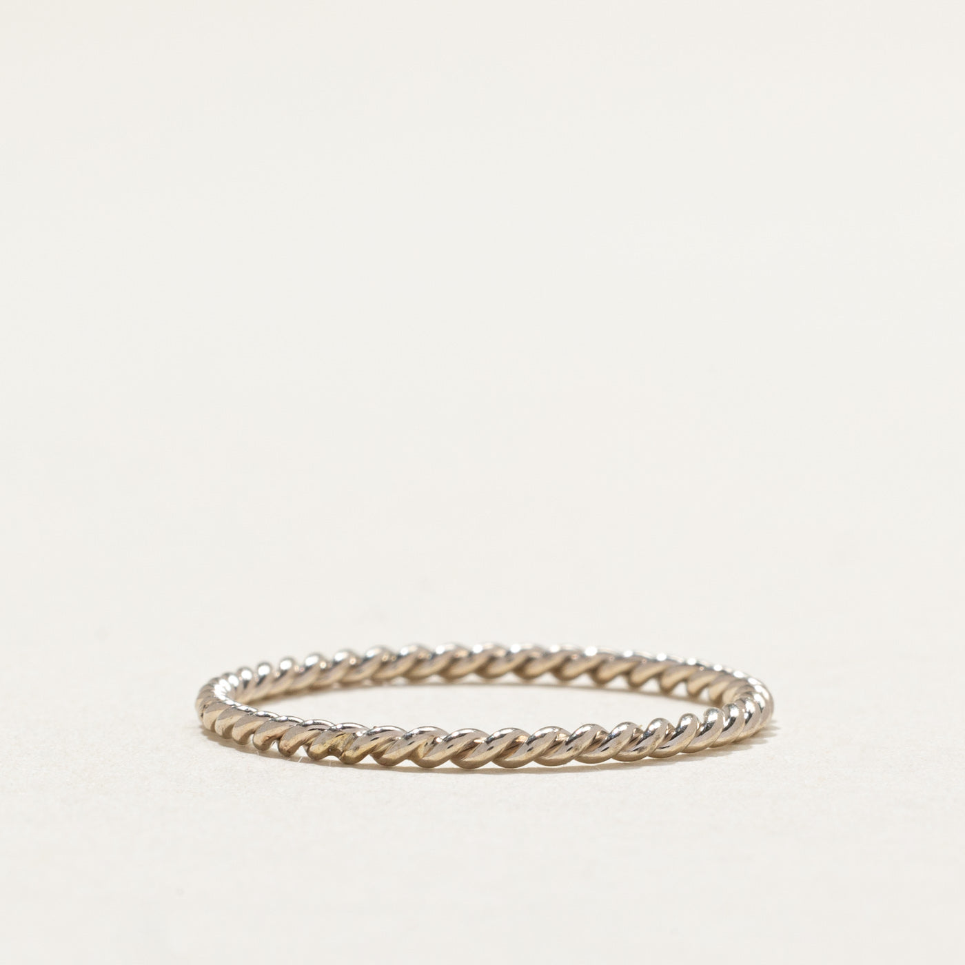 10K White Gold Rope Band | 1.5mm | SZ 8