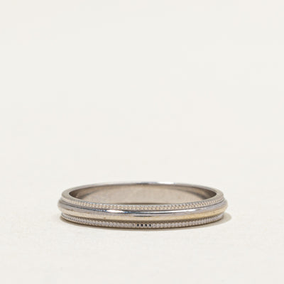 18K White Gold Milgrain Wedding Band | 2.6mm | SZ 5.5