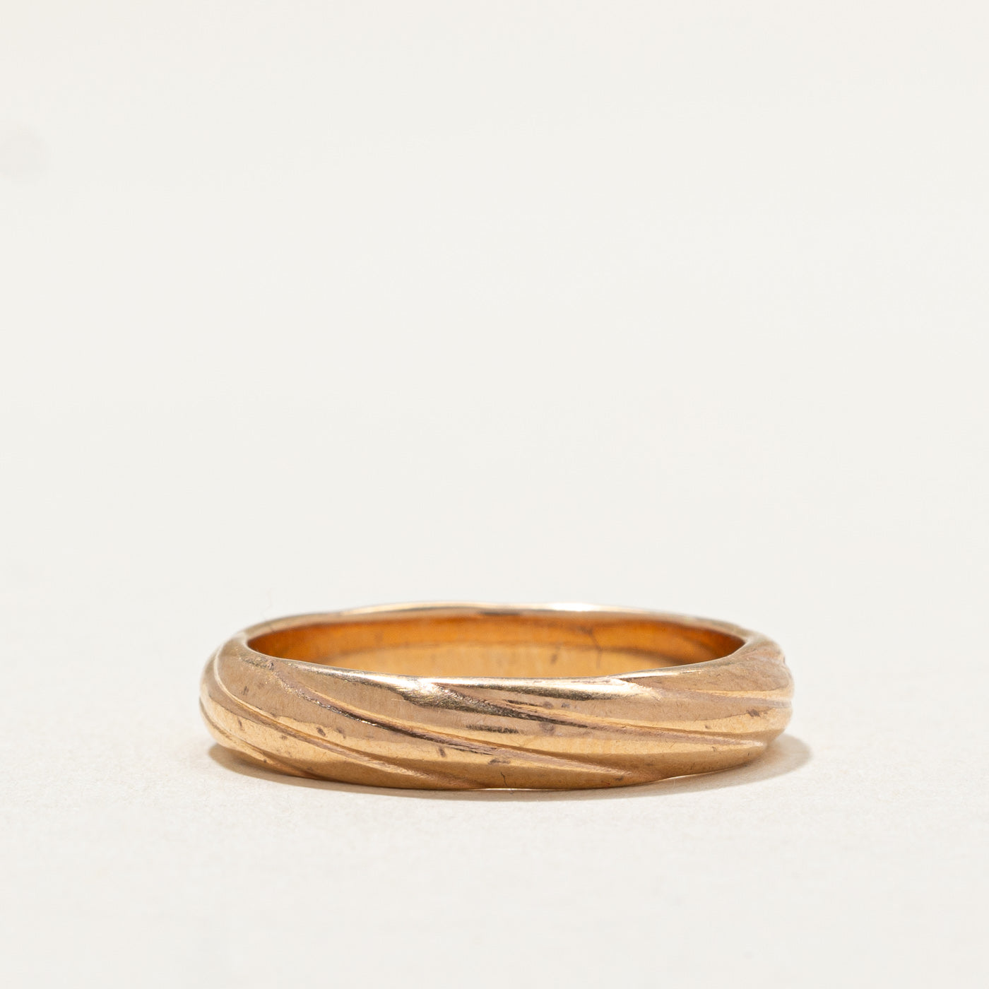 Alliance torsadée en or rose 18 carats | 3,9 mm | Taille 7