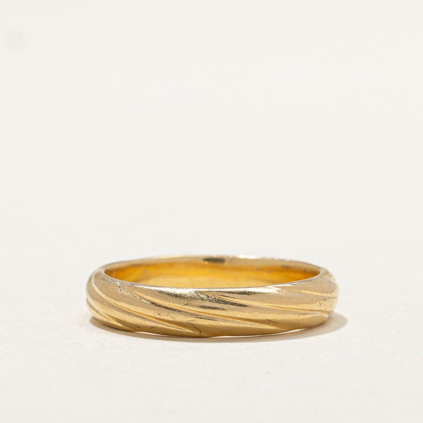 Alliance torsadée en or jaune 18 carats | 3,9 mm | Taille 7