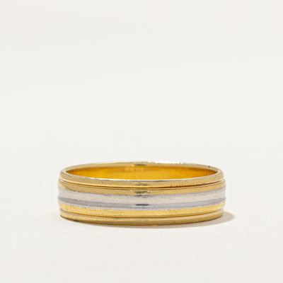 18K & Platinum Two Tone Textured Band | 6.2mm | SZ 9.75